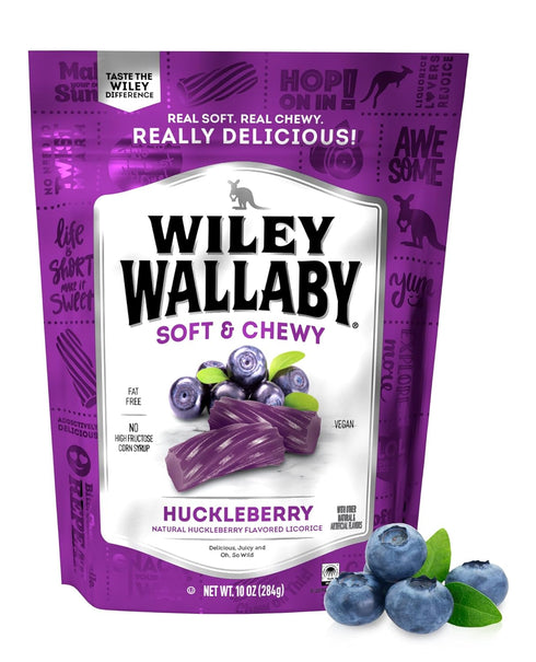 Wiley Wallaby Licorice 10 Ounce Classic Gourmet Soft & Chewy Australian Huckleberry Licorice Candy Twists, 1 Pack...