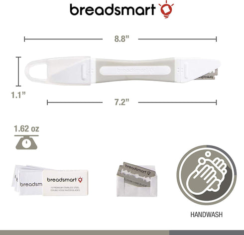 Bread Lame - Bread Scoring Tool - Set of 10 Stainless Steel Blades - Bakers Dough Scorer - Best Sourdough Bread Baking Supplies...