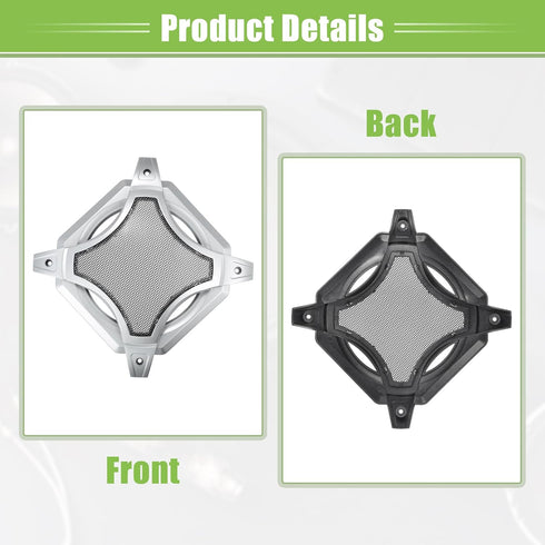 ACROPIX Universal 6" Car Speaker Grills Cover Mesh Square 6 Inch Audio Speaker Subwoofer Guard Protector Case with Screws Iron Silver Tone - Pack ...