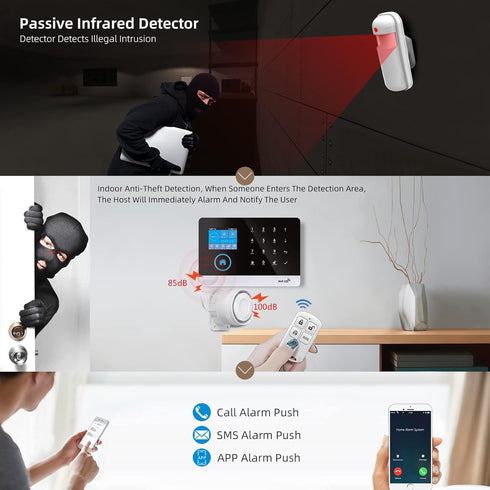 PIR Motion Detector for Home Security Alarm System, Wireless Infrared Motion Sensor...