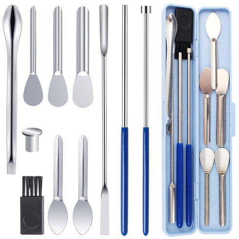 All Sizes Capsule Filling Machine Kit for Pill Filler # 000 00 0 1 2 3 4 5-11Piece Micro lab Spoons Spatula Tool for Gel Capsules Empty Quickly Fi...