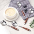 Soup Spoons?4Pcs Soup Spoons Set?Stainless Steel 18/8 Spoons with Comfortable Bakelite Handle?Heavy-Weight Metal Round Spoons?Wood Grain Handle...