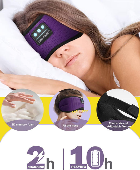 Sleep Headphones White Noise Bluetooth Sleep Mask 3D Music Sleeping Eye Mask Sleeping Headphones for Side Sleepers Sleep Mask with Bluetooth Headp...