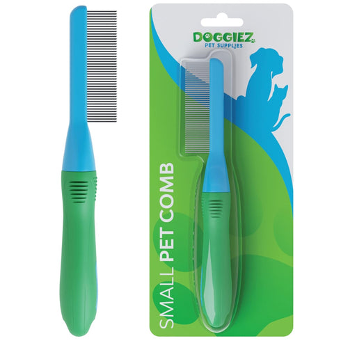 Dog, Cat, Rabbit & Pet Detangler Comb for Small Pets - Grooming Tool with Round Tip Steel Pins - Cat Comb, Dog Comb, Rabbit Comb - Anti Slip Hair ...