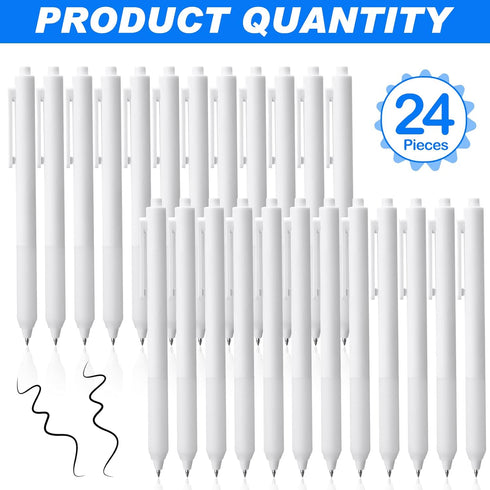 24 Pieces Retractable Gel Pens 0.5 mm Fine Point Ballpoint Rollerball Pens Refillable Long Lasting Smooth Black Ink Fine Point Pen with Comfortabl...