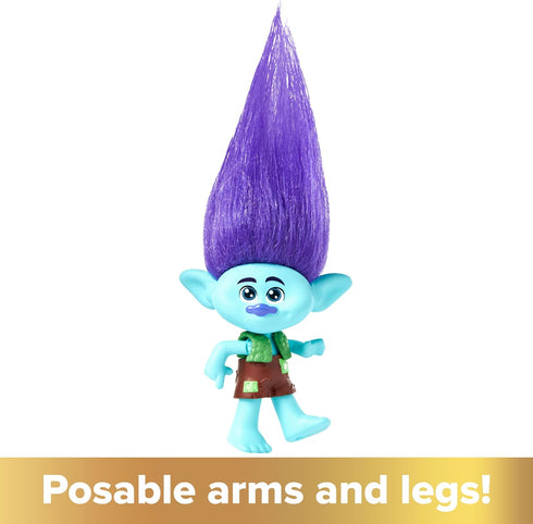 Mattel DreamWorks Trolls Band Together Branch Small Doll with Removable Outfit & Plush Hair, Toys Inspired by The Movie...