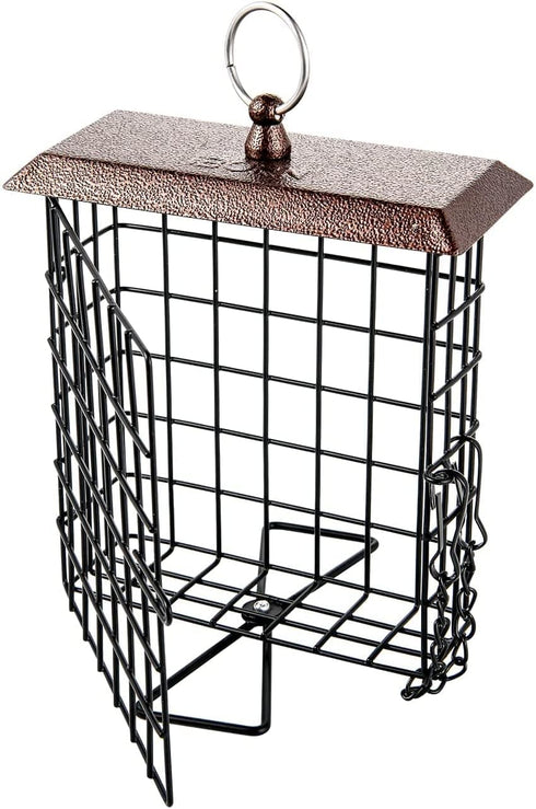 iBorn Suet Feeder Suet Bird Feeders for Outside Hanging,Squirrel Proof Suet Cakes Bird Feeder for Wild Birds,Metal Brown(Pack of 1)...