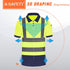 High Visibility Polo Shirt Short Sleeve Job Safety Reflective Gear Yellow M...
