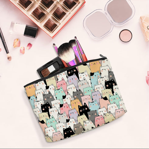 Cute Cat Makeup Bag Cat Gifts Cat Lover Gifts for Women Cat Stuff Decor Kawaii Cat Christmas Birthday Gifts for Women Animal Pet Owner Girl Daught...