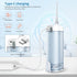 NewWay Water Dental Flosser for Teeth, Portable and Rechargeable Oral Irrigator with 4 Flossing Tips Waterproof Teeth Cleaner Picks for Home Trave...