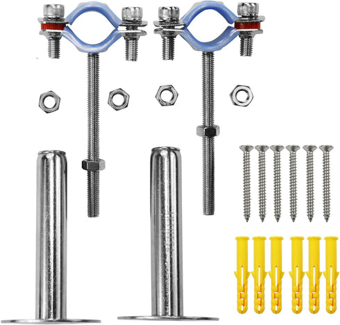 AKIHISA 1 Inch Wall Mount Ceiling Mount Pipe Support Ring Hanger,2 Pcs Adjustable Stainless Steel Pipe Bracket Clamp Range 25-27mm(100+100mm)...