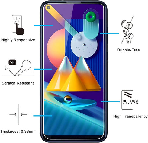 NEW'C [3 Pack Designed for Samsung Galaxy A11, Galaxy M11 Screen Protector Tempered Glass, Case Friendly Anti Scratch Bubble Free Ultra Resistant....