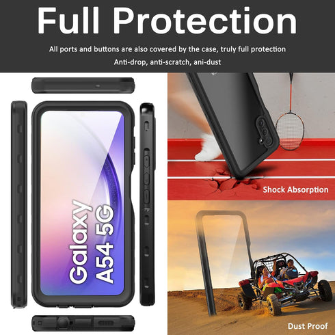 Miimall Compatible for Samsung Galaxy A54 5G Case Waterproof, Built-in HD Clear Screen Protector, 360 Degree Full Shockproof Bumper, Professional ...