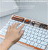 Portable Bluetooth Keyboard 7-Colors RGB Backlit Mini Keyboard, Rechargeable Ultra-Slim Tablet Keyboard for Windows/IOS/Android-Transparent Pink...
