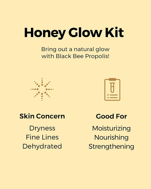 COSRX Honey Glow Kit | Facial Toner, Serum, Cream with Propolis Extract | Deep Moisture, Hydration, Nourishment | Travel Size Set, Gift Set, Korea...