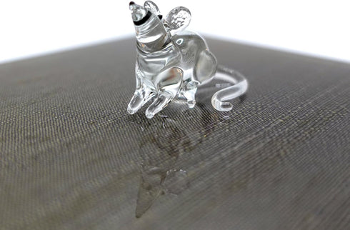 Mouse Micro Tiny Figurines Hand Blown Glass Art Animals Collectible Gift Home Décor (Clear)...