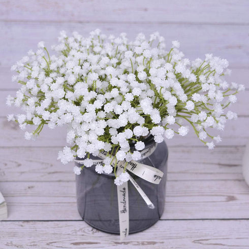 10Pcs 30 Bunches White Babys Breath Artificial Flowers Real Touch Fake Gypsophila Faux Plants for Wedding Garland Wreath Girl Crown Flower bonquet...