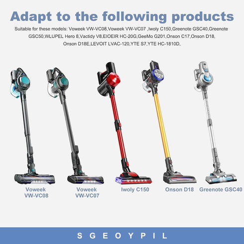 Cordless Vacuum Cleaner Charger Compatible with Voweek VW-VC08/VW-VC07, Iwoly C150, Greenote GSC50/GSC40, Wlupel Hero 8, Vactidy V8, GeeMo G201 Re...