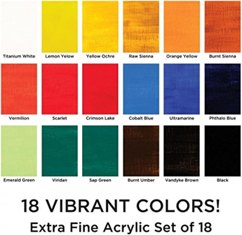 Marie's Extra Fine Acrylic Set of 18 12 ml Tubes...