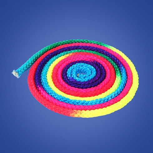 Gymnastics Art Rope, 2.8m/110inch Nylon Rainbow Color Rhythmic Gymnastics Rope Solid Competition Arts Training Rope Gymnastic Skipping Rope for Ex...