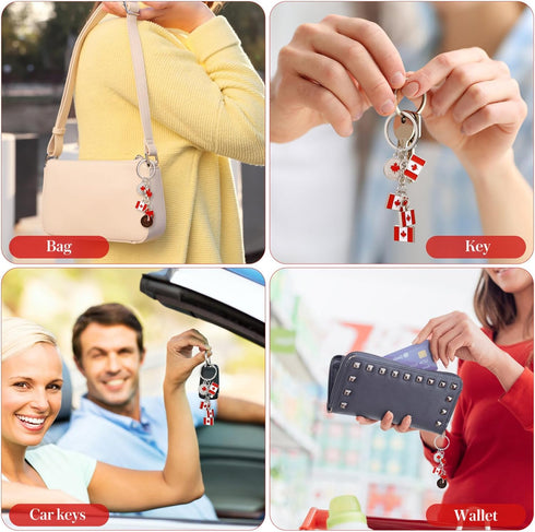 PRETYZOOM 12pcs National Flag Keychain: Canadian Flag Key Ring, Metal Maple Leaf Keychain, Canada National Day Keychains Gift, Canada Keychain Sou...