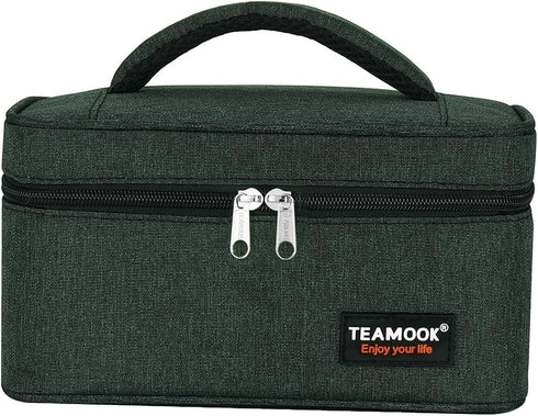 Small Lunch Bag Mini Lunch Box Insulated Portable for Adults Men Women Work with Handle Black...