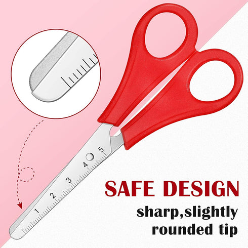 50 Pieces Kids Scissors Bulk, 5 Inch Blunt Tip Scissors Stainless Steel Safety Scissors with Comfort Grip Handles for Kindergarten Primary School ...