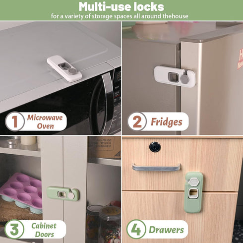 Sakolla Refrigerator Lock for Kids, 6 Pack Fridge Locks with Strong 3M Adhesives, Child Safety Locks for Doors, Cabinet, Drawers, Refrigerator, Ov...