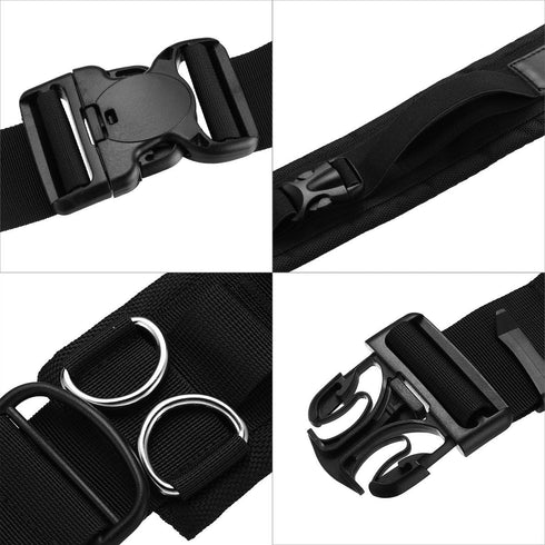 Powerextra Multifunction Outdoor Photography Adjustable Waist Strap Belt with D-rings for Hanging Tripod Lightweight Camera Bag Lens Pouch Flash B...