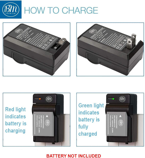 BM DMW-BLG10 Battery Charger for Panasonic Lumix DC-G100 DC-ZS80 DC-GX9 DC-LX100 II DC-ZS200 DC-ZS70 DMC-GX80 DMC-GX85 DMC-ZS60 DMC-ZS100 DMC-GF6 ...