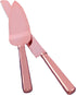 FASHIONCRAFT Fashion Craft PINK gold stainless steel cake knife set, cake server, wedding bridal -shower or baby-shower favor...