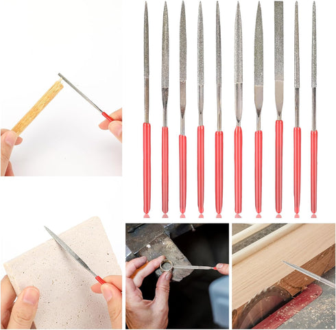 10Pcs Diamond Needle File Set, Model Files Mini Metal File Diamond File Set, Metal File Set Hand Tools, Miniature and Model Files, Small File Jewe...