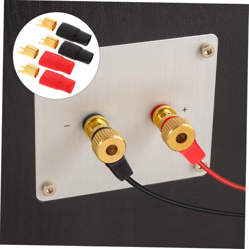 2 Pairs Speaker Wire Connector Spade Terminal Speaker Terminal Copper Spade Wire Connectors Automotive 0ga Terminal Electrical Wire Connectors Spe...