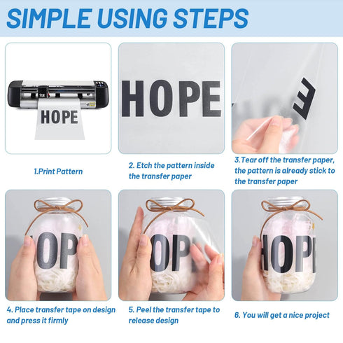 Clear Selizo 25 Pack Contact Paper Decal Low Tack Vinyl Ease Paper Transfer Tape for Cricut Vinyl Craft...