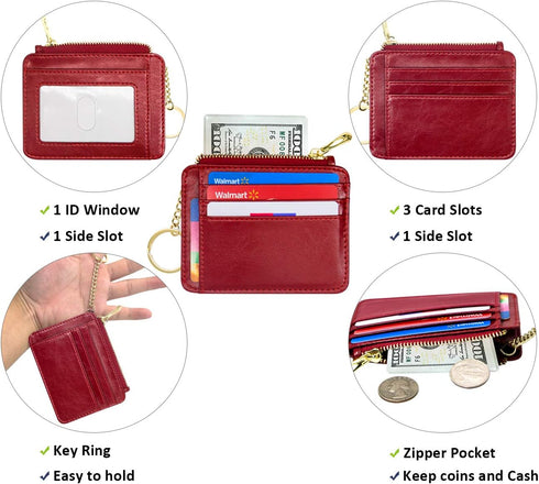 Padike Wallet for Women, Slim Credit Card Holder, Compact Size Minimalist Wallet (Red)...