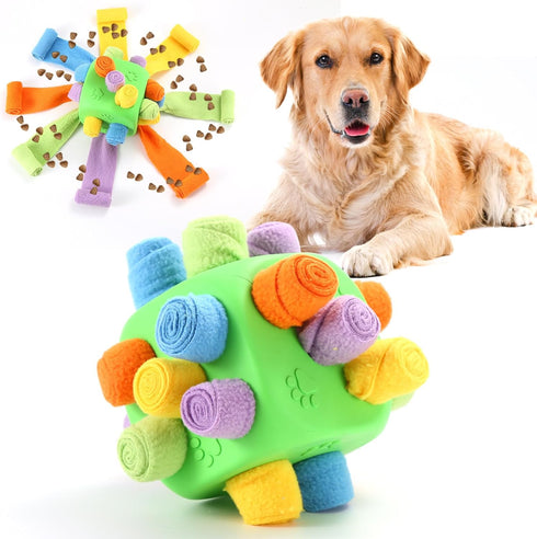 Yikko Interactive Snuffle Ball, Dog Chew Enrichment Toys, Treat Dispenser Slow Feeder Dog Puzzle Stimulation Toys for Small Medium Large Dogs, dic...