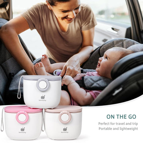 Termichy Baby Formula Dispenser, Portable Formula Dispenser Container with Scoop and Carry Handle for Travel Outdoor Activities for Baby Infant, 5...