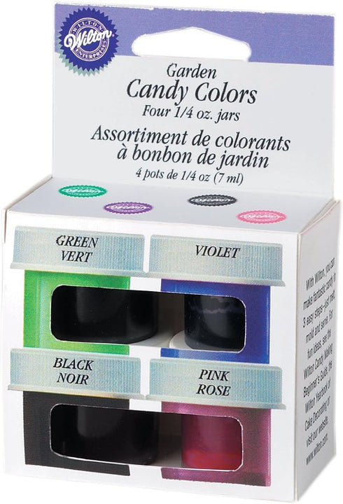 Wilton Candy Colors .25oz 4/PkgPink, Green, Violet & Black...