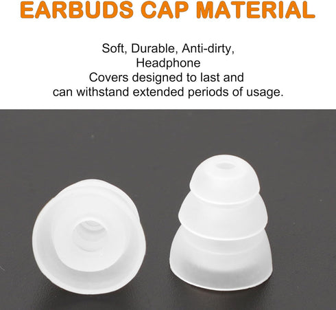 uxcell Replacement Earbuds Tips, Soft Silicone Earpads with Three Flanges Noise Reduce Eartips for Earphone, 10pcs 5mm Inner Hole Ear Cushion Earp...