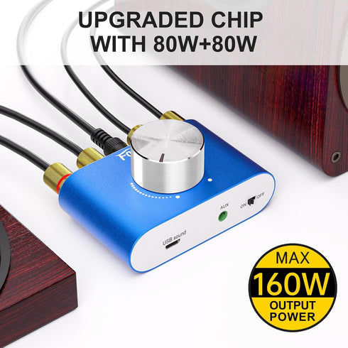 Facmogu F900S Mini Bluetooth 5.0 Digital Amplifier, 2 Channel 80W+80W HiFi Stereo Audio Amp, USB Sound Card Stereo Audio Amp Receiver with AUX/USB...