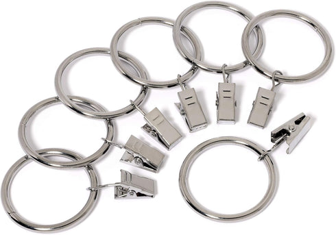 Iron Metal Curtain Clip Rings 1 1/2 Inch Interior Diameter Set of 10...