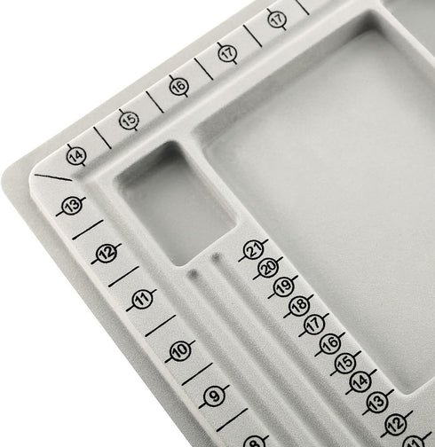 1Pc Bead Tray Necklace Design Board 32x24cm Gray Flocked Bead Design Board for Jewellery Making...