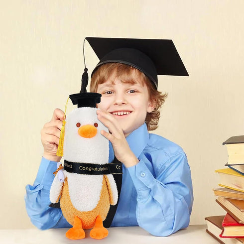 12'' Graduation Banana Duck Plush Toy-Graduation Gifts Duck Stuffed Animals, Elastic Duck Plush Stuffed Animals Banana Plushie Hugging Pillow, Bod...