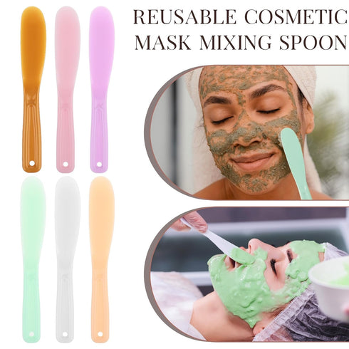 Qianyu 6Pcs Large Makeup Scoops Spatulas Plastic Cosmetic Spatula Face Mask Spoon Stick Applicator Beauty Spa Facial Skin Care Tools for DIY Cream...