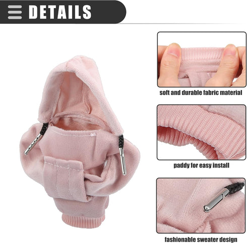 Motoforti Universal Car Gear Shift Cover Shift Knob Cover, Gear Stick Cover Shift Gear Cover, Fashionable, Fabric, Pink...