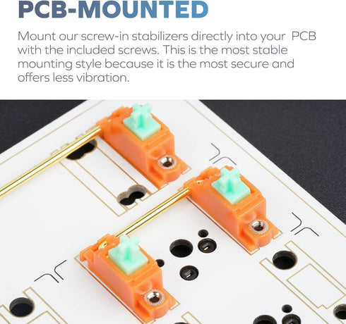 C3 x The Key Company Screw-in Stabilizers V3 | Gold Wire | PCB-Mounted Stabs for TKL Custom Keyboard | DIY Mechanical Keyboard Stabilizers (Tanger...