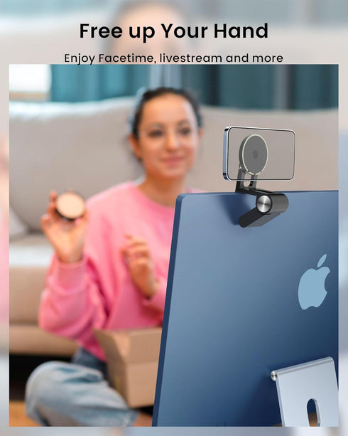 Continuity Camera Mount for Desktop Monitor & iMac Compatible iPhone Webcam Mount with Mag-Safe for Mac and Displays, Mac OS Ventura, Work for Fac...