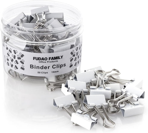 Small Binder Clips, 3/4 Inch (19mm) Binder Clips, 50 Pack Mini Binder Clips (White)...