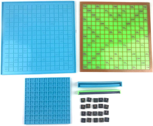 Scrabble Board Game Mold Set 3 Pcs, DIY Silicone Puzzle Game Mold, Resin Game Casting Mold, English Spelling Puzzle, Alphabet Letter Word Matching...
