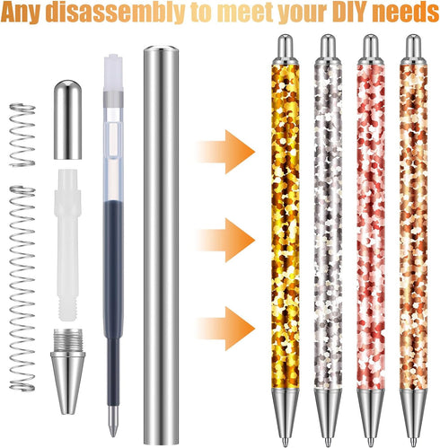 Qilery 15 Set Stainless Steel Pen Thank You Pens Gifts Blanks Resealable Pouch Bag and Holographic Thank You Cards Set for DIY Glitter Pen Epoxy P...